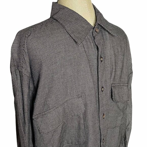 Eddie Bauer Other - Eddie Bauer Shirt Mens Size L VTG AKA Grey Black Tan Button Front Cotton